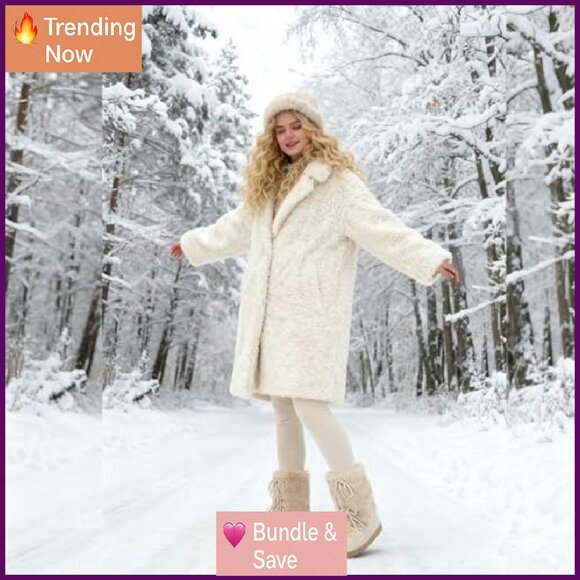 Faux Fur Platform Winter Snow Boots Wide Calf Knee High Warm Fuzzy - Picture 3 of 8